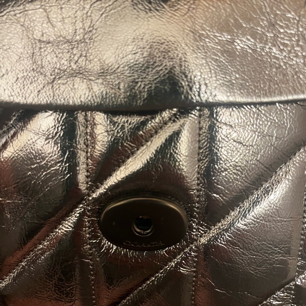 Coach Silver Quilted Crossbody Bag - Picture 6 of 8